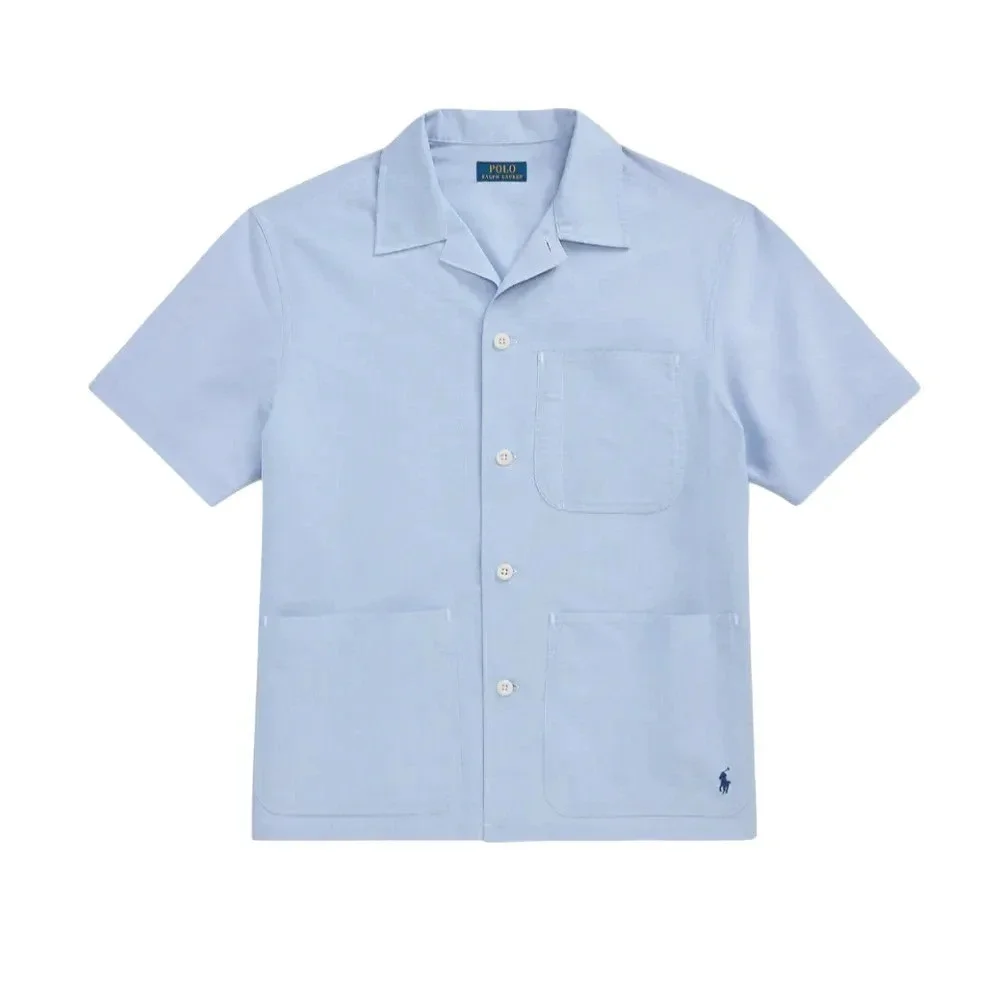 Polo Ralph Lauren Oxford Short Sleeve Overshirt Button Down Shirt Sz M NWT $125